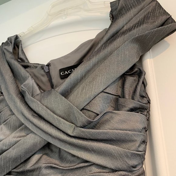 Cachet Grey Off the Shoulder Dress - Picture 3 of 7